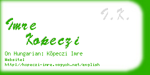 imre kopeczi business card
